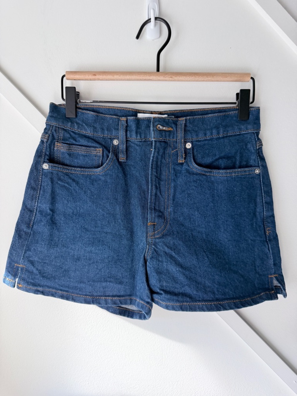 Frame Denim High Rise Shorts Blue | Classic Clean Cut Jean Shorts | Summer 
- 26